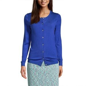 Women's Plus Size Performance Crew Cardigan Sweater 3x EUC cobalt blue